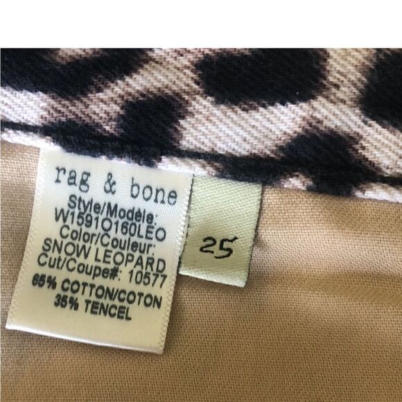 Rag & Bone Boyfriend Mid Rise Leopard Jeans Size 25 NWT - Picture 14 of 15